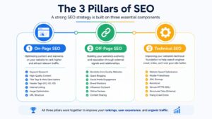 Types of SEO explained On-page SEO Of-page SEO Technical SEO