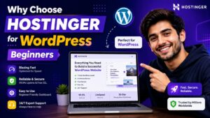Getting Started with WORDPRESS on HOSTINGER complete beginner guide showing WORDPRESS website setup on HOSTINGER in 2026