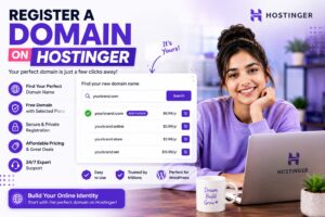 Registering a domain name while getting started with WordPress on Hostinger using Hostinger domain registration services