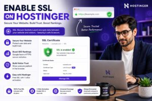 Free SSL certificate enabled on a WORDPRESS website hosted on HOSTINGER with secure HTTPS connection