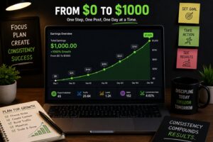 Blogging income growth from zero to first one thousand dollars How to make money blogging How to make money blogging in 2026