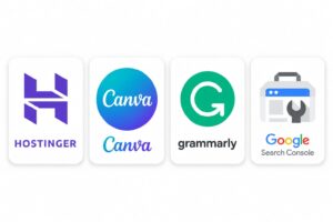 Best blogging tools for beginners including HOSTINGER CANVA and Google Search Console How to make money blogging in 2026