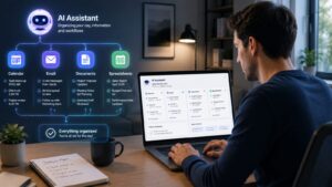 AI agent organizing email calendar documents and spreadsheets
