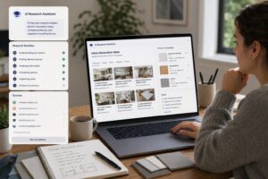 AI agent helping a beginner research products and compare sources